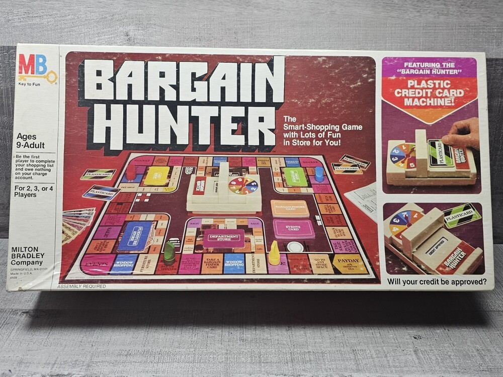 Milton Bradley 1981 Bargain Hunter Board Game Vintage Complete Shopping Fun